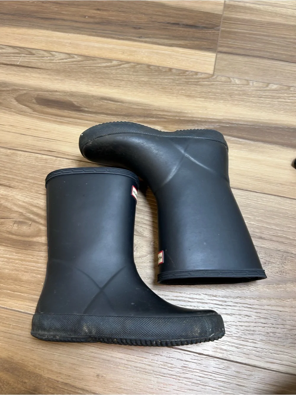 Hunter kids black rubber tall rail boots size 13 rain waterproof